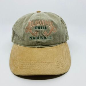 Vintage Alabama Grill Nashville Hat Suede Brim Otto Adjustable Strap Tan